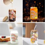 Set of 2 Clear Drinking Glasses with Bamboo Lids & Glass Straws - Perfect for Iced Coffee, Beer, Cocktails & More - Ideal Funny Gift! - Image 6