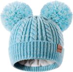 Cozy  Winter Hat for Kids - Adorable Girls Beanie with Double Pom Poms & Fleece Lining - Image 12