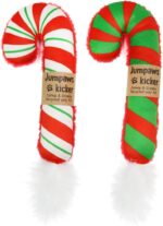 Interactive Catnip Cat Kicker Toys - 2 Pack Christmas Candy Cane, Bite Resistant Chew Toys for Indoor Cats