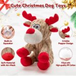 Festive Plush Reindeer Squeaky Dog Toy - Perfect Christmas Gift for Large, Medium & Small Dogs - Interactive Chew Toy with Crinkle Paper - Image 2