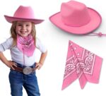 Adorable  Toddler Cowboy Hat with Blue Bandana - Perfect Gift for Ages 2-5, Ideal for Halloween, Birthdays, and Western Parties!