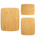 3-Piece Bamboo Cutting Board Set - Natural Bamboo, Includes Large (14" x 11"), Medium (10" x 8"), and Small (8" x 5.5") Boards