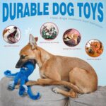 Tough & Interactive Squeaky Dog Toy - Large Crinkle Blue Octopus for Chewing and Tug of War Fun! - Image 4