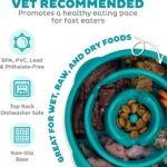 Medium Slow Feeder Bowl - Puzzle Maze Design for Fast Eaters, Non-Slip, BPA-Free, Perfect for Small to Medium Dogs, Aids Digestion & Prevents Bloat, Holds 2 Cups of Food, Stylish Turquoise Color - Image 3