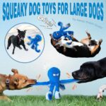 Tough & Interactive Squeaky Dog Toy - Large Crinkle Blue Octopus for Chewing and Tug of War Fun! - Image 6
