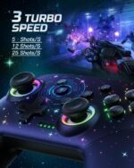 Wireless Switch Pro Controller with RGB Lights - Compatible with Switch, Lite, Oled & Windows PC - Programmable, Vibration, Turbo, and Wakeup Features - Image 3