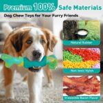 Durable Interactive Dog Toys for Aggressive Chewers - Squeaky Chew Toys for Large & Medium Breeds (Green) - Image 7