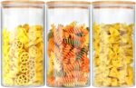 Premium 27Oz Glass Jars with Bamboo Lids - 6 Pack Airtight Food Storage Canisters for Pantry Organization