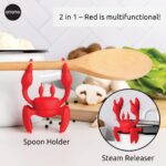 Red Crab Silicone Utensil Rest - Fun and Functional Heat-Resistant Spoon Holder for Kitchen & Grill - Image 3