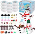 9 Pack Build a Snowman Kit - Fun Christmas Crafts for Kids, Teen Boys & Girls - Perfect Stocking Stuffers & Birthday Gifts with Creative Air Dry Modeling Clay