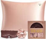 Luxurious  Night Time Renewal Sleep Set - Satin Pillowcase, No-Damage Hair Scrunchie & Eye Mask for Ultimate Beauty Sleep