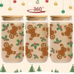 Gingerbread Man Christmas Gift Set for Women - Festive Basket with Glass Coffee Cup - Perfect Holiday Present for Mom, Friends, and Coworkers - Image 3