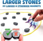Premium Upgraded Multi-Level Magnet Chess Game - Complete Set with 20 Larger Stones, Adjustable Rope, 2 Dice & Travel Pouch - Perfect for Kids & Adults! - Image 3