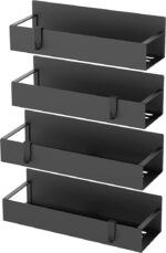 Metal 4 Pack Magnetic Spice Storage Rack Organizer for Refrigerator and Oven, Black Fridge Organizers and Storage - Image 5